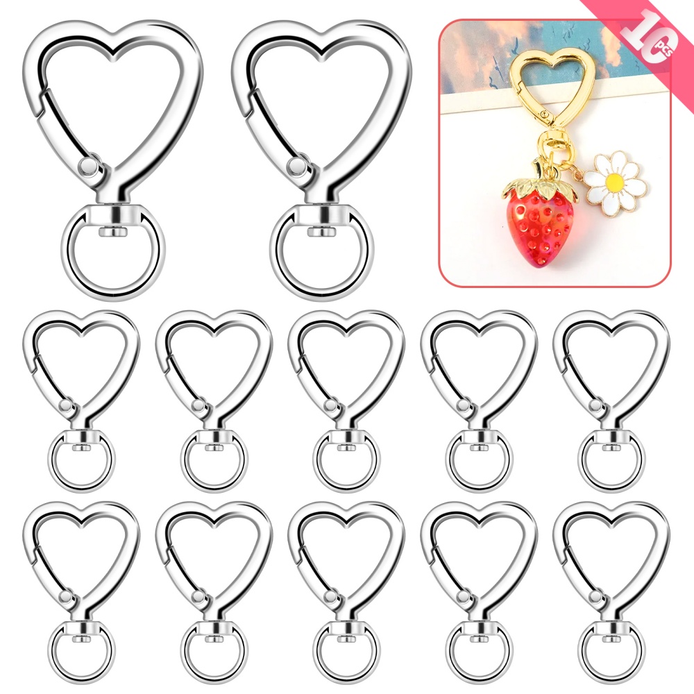 10pcs Metal Heart Lobster Claw - Jewelry Making Hoops recension och pris